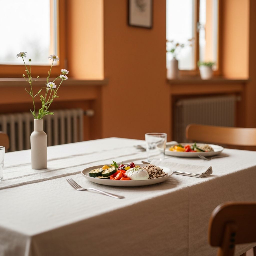 Τραπέζι με γεύμα σε ήρεμο περιβάλλον